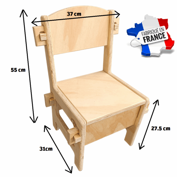 Chaise enfant bois contreplaqué 45€ - Fabrication française Alsace