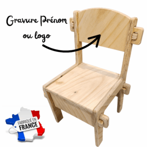 Chaise enfant personnalisée avec gravure prénom - Spirit of Wood Alsace
