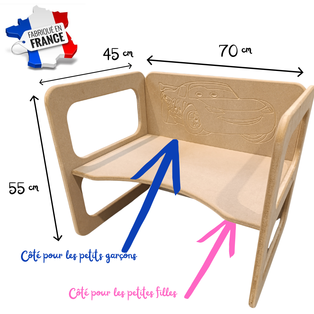 Banc - Table pour enfant prêt à peindre - création Spirit of wood – Image 3
