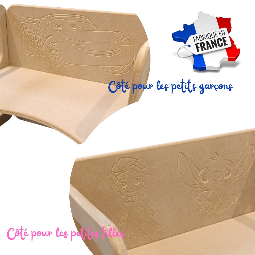 Banc - Table pour enfant prêt à peindre - création Spirit of wood – Image 2